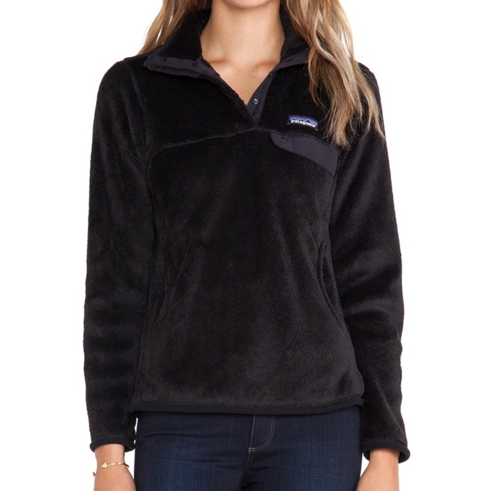 PATAGONIA black Re-tool Snap fleece pullover